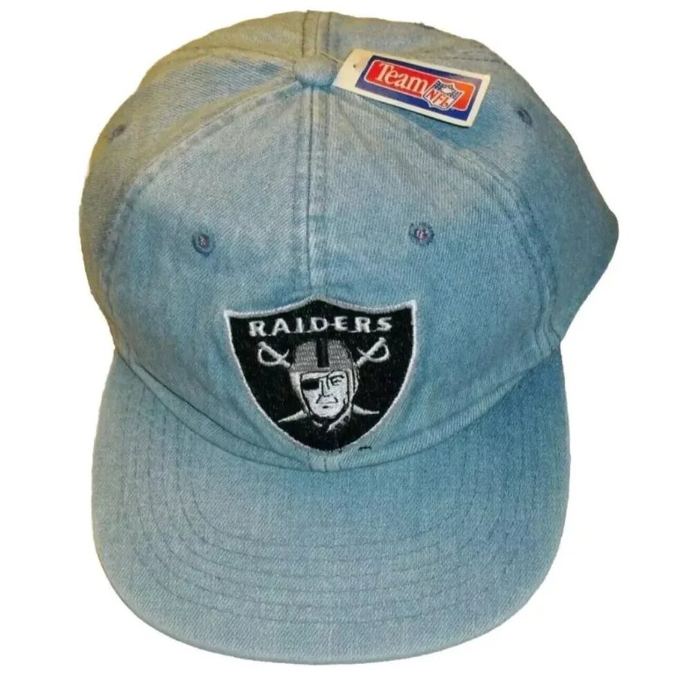 Los Angeles Oakland Raiders Denim Style New Era Vintage 90s Strapback hat New